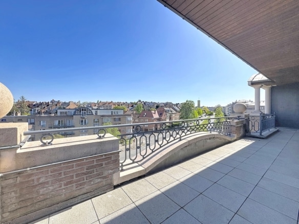 Large, sunny urban terrace with unobstructed view of residential area