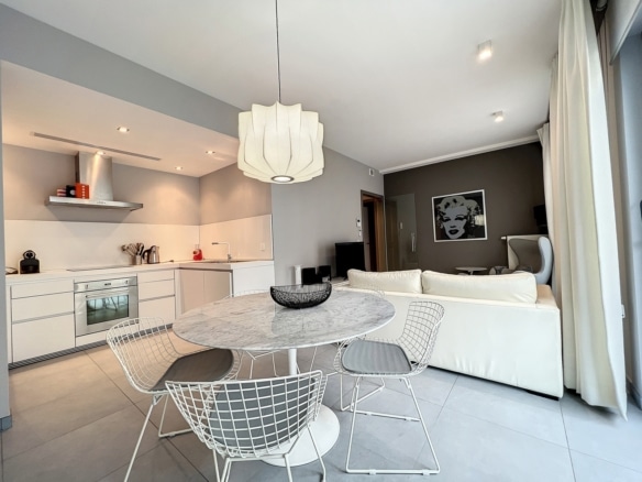 Appartement moderne avec cuisine ouverte salle à manger et salon lumineux   appartement 1 chambre  ixelles
