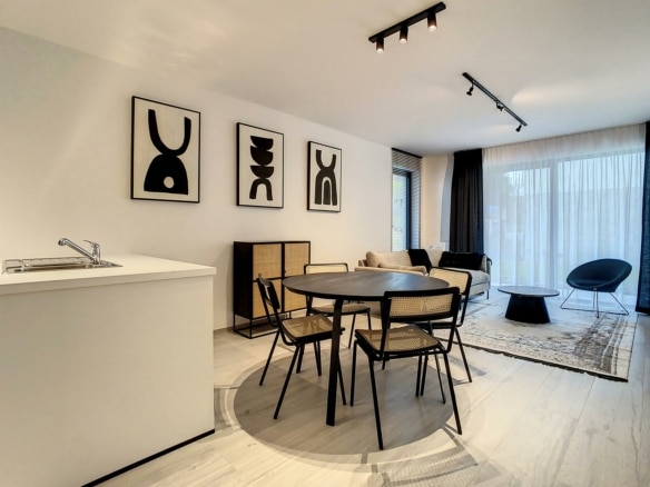 Appartement moderne avec cuisine ouverte salle à manger et salon lumineux   appartement 1 chambre  woluwe saint lambert