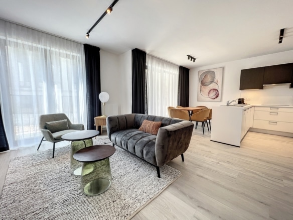 Appartement lumineux avec salon moderne cuisine ouverte et espace repas contemporain   appartement 2 chambres  woluwe saint lambert